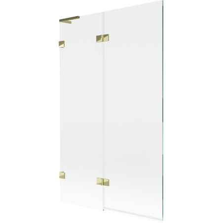 Mexen Lunar L Badewannen-Abtrennung 2-flügelig links 110 x 150 cm, transparent, gold - 897L-110-100-50-00-L