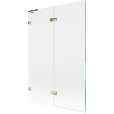 Mexen Lunar L Duschabtrennung 2-flügelig links 120 x 150 cm, transparent, gold - 897L-120-100-50-00-L