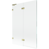 Mexen Lunar L Duschabtrennung 2-flügelig links 120 x 150 cm, transparent, gold - 897L-120-100-50-00-L