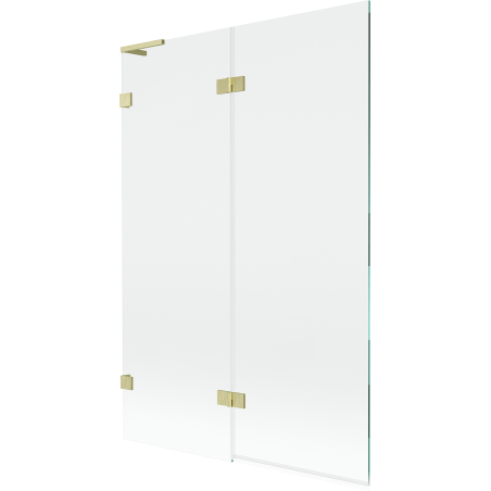Mexen Lunar L Duschwand 2-flügelig links 120 x 150 cm, transparent, gold gebürstet - 897L-120-100-55-00-L