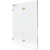 Mexen Lunar L Duschwand 2-flügelig links 120 x 150 cm, transparent, gold gebürstet - 897L-120-100-55-00-L