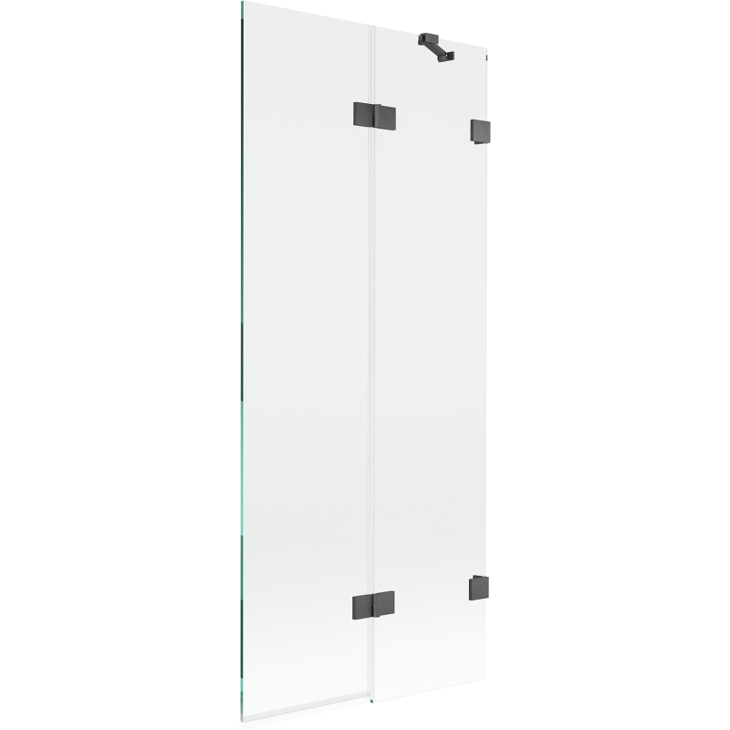 Mexen Lunar Duschabtrennung 2-flügelig rechts 80 x 150 cm, transparent, gebürstetes Gun Gray - 897-080-100-66-00-P