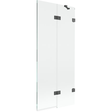 Mexen Lunar Duschabtrennung 2-flügelig rechts 80 x 150 cm, transparent, gebürstetes Gun Gray - 897-080-100-66-00-P