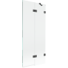 Mexen Lunar Duschabtrennung 2-flügelig rechts 80 x 150 cm, transparent, gebürstetes Gun Gray - 897-080-100-66-00-P