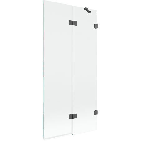 Mexen Lunar Duschabtrennung 2-flügelig rechts 90 x 150 cm, transparent, gebürstet gun gray - 897-090-100-66-00-P