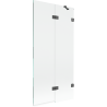 Mexen Lunar Duschabtrennung 2-flügelig rechts 90 x 150 cm, transparent, gebürstet gun gray - 897-090-100-66-00-P