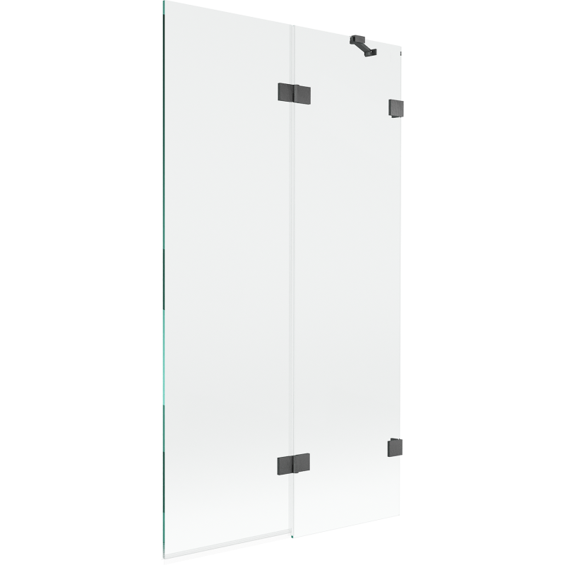 Mexen Lunar Duschabtrennung 2-flügelig rechts 100 x 150 cm, transparent, gebürstetes Gun Gray - 897-100-100-66-00-P