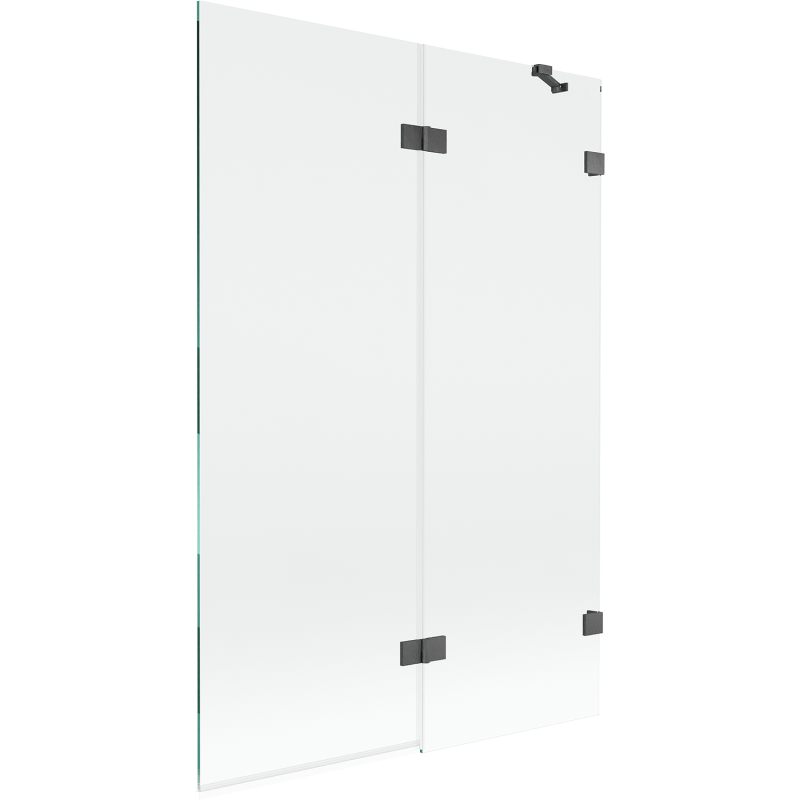 Mexen Lunar Duschabtrennung 2-flügelig rechts 120 x 150 cm, transparent, gebürstetes Gun Grey - 897-120-100-66-00-P