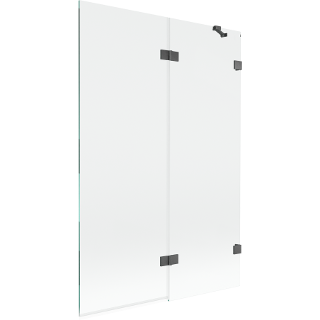 Mexen Lunar Duschabtrennung 2-flügelig rechts 120 x 150 cm, transparent, gebürstetes Gun Grey - 897-120-100-66-00-P