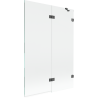 Mexen Lunar Duschabtrennung 2-flügelig rechts 120 x 150 cm, transparent, gebürstetes Gun Grey - 897-120-100-66-00-P