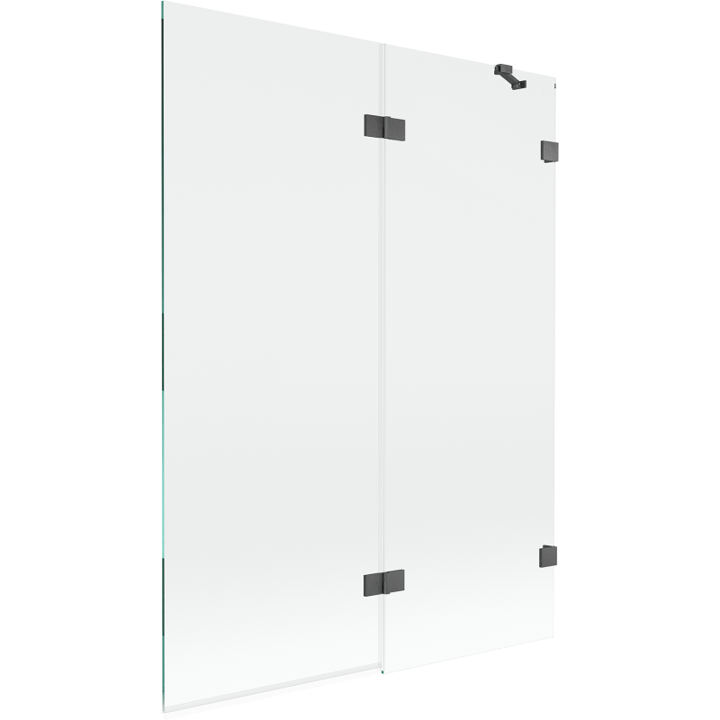 Mexen Lunar Duschabtrennung 2-flügelig rechts 130 x 150 cm, transparent, gebürstet Gun Gray - 897-130-100-66-00-P