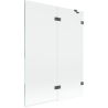 Mexen Lunar Duschabtrennung 2-flügelig rechts 130 x 150 cm, transparent, gebürstet Gun Gray - 897-130-100-66-00-P