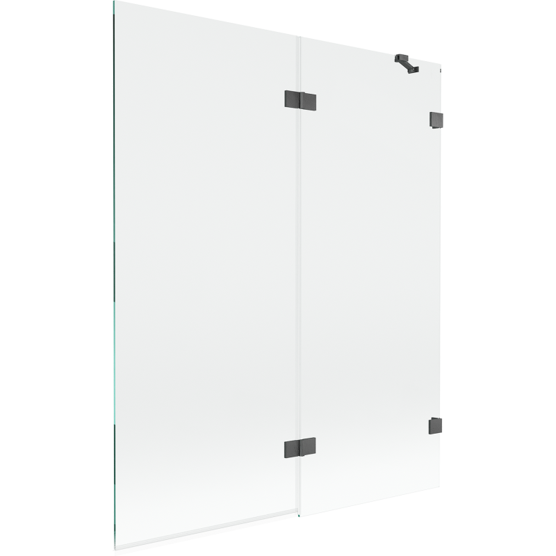 Mexen Lunar Duschabtrennung 2-flügelig rechts 140 x 150 cm, transparent, gebürstet gun gray - 897-140-100-66-00-P
