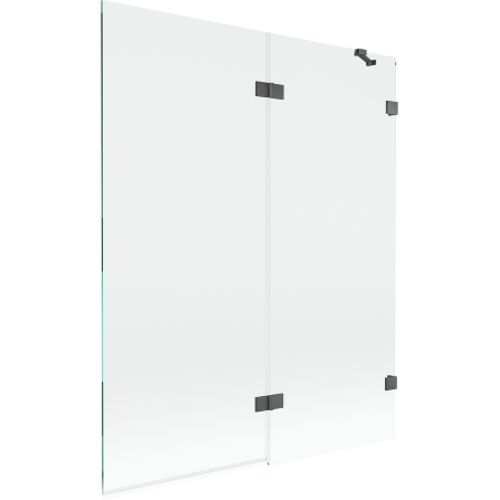 Mexen Lunar Duschabtrennung 2-flügelig rechts 140 x 150 cm, transparent, gebürstet gun gray - 897-140-100-66-00-P