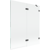 Mexen Lunar Duschabtrennung 2-flügelig rechts 140 x 150 cm, transparent, gebürstet gun gray - 897-140-100-66-00-P