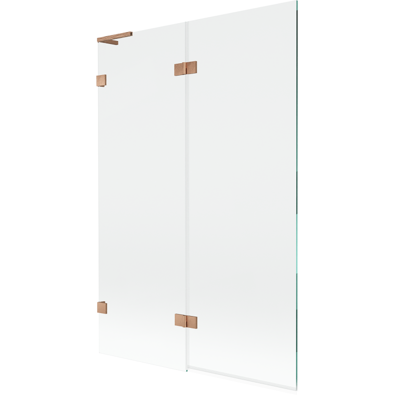 Mexen Lunar L Badewannenfaltwand 2-flügelig links 120 x 150 cm, transparent, gebürstetes Kupfer - 897L-120-100-65-00-L