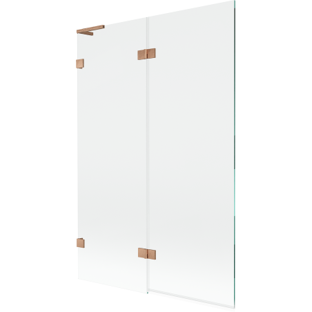 Mexen Lunar L Badewannenfaltwand 2-flügelig links 120 x 150 cm, transparent, gebürstetes Kupfer - 897L-120-100-65-00-L