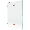 Mexen Lunar L Badewannenwand 2-flüglig links 120 x 150 cm, transparent, Roségold - 897L-120-100-60-00-L