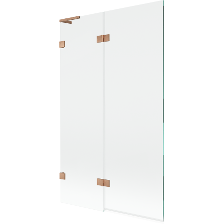 Mexen Lunar L Badewannenfaltwand 2-teilig links 110 x 150 cm, transparent, gebürstetes Kupfer - 897L-110-100-65-00-L