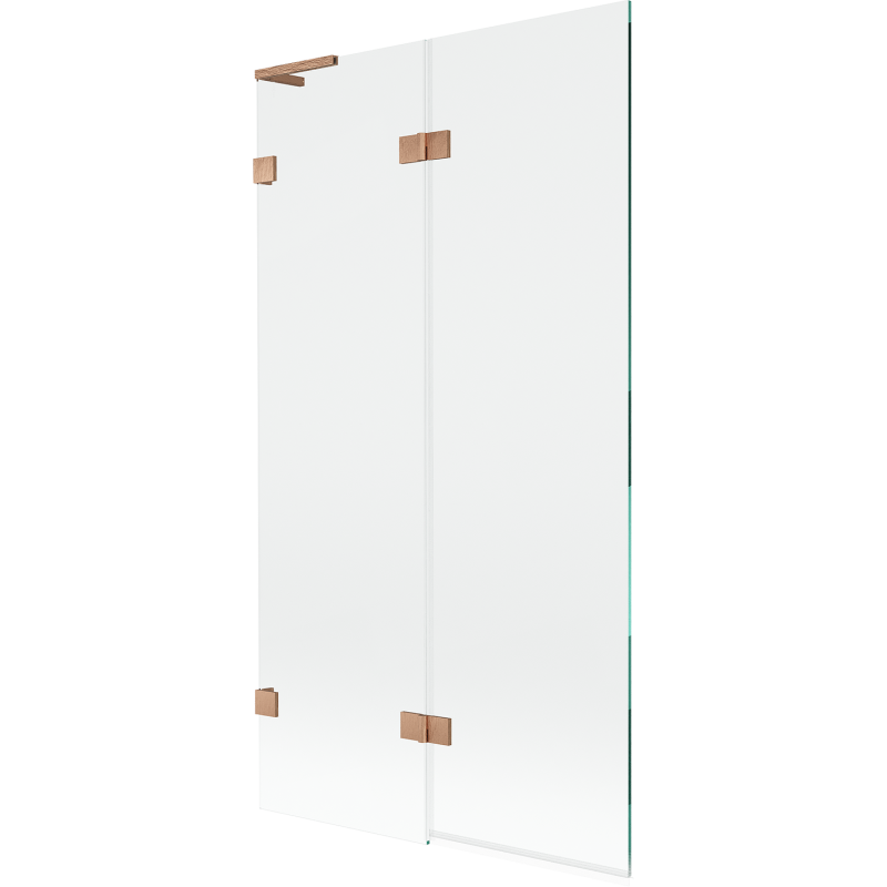 Mexen Lunar L 2-fach Falt-Duschwand links 100 x 150 cm, transparent, gebürstetes Kupfer - 897L-100-100-65-00-L