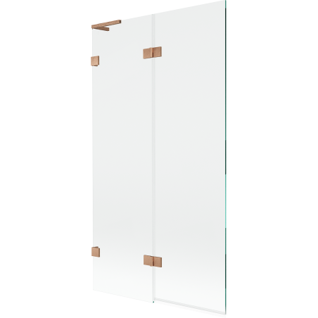 Mexen Lunar L 2-fach Falt-Duschwand links 100 x 150 cm, transparent, gebürstetes Kupfer - 897L-100-100-65-00-L