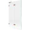 Mexen Lunar L 2-fach Falt-Duschwand links 100 x 150 cm, transparent, gebürstetes Kupfer - 897L-100-100-65-00-L