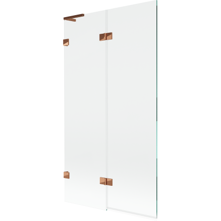 Mexen Lunar L Badewannenabtrennung 2-flügelig links 100 x 150 cm, transparent, Roségold - 897L-100-100-60-00-L