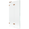 Mexen Lunar L Badewannenfaltwand 2-flügelig links 90 x 150 cm, transparent, gebürstetes Kupfer - 897L-090-100-65-00-L