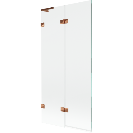 Mexen Lunar L Duschabtrennung 2-flügelig links 90 x 150 cm, transparent, Roségold - 897L-090-100-60-00-L