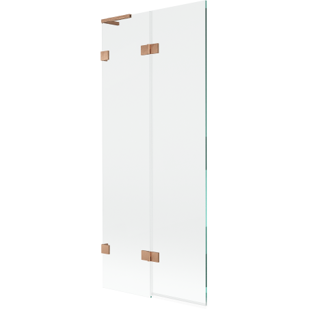 Mexen Lunar L Duschwand 2-flügelig links 80 x 150 cm, transparent, gebürstetes Kupfer - 897L-080-100-65-00-L
