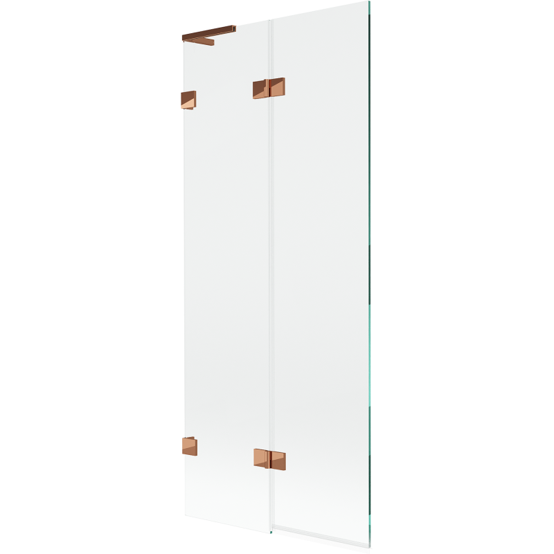 Mexen Lunar L Badewannen-Wandschirm 2-teilig, links 80 x 150 cm, transparent, Roségold - 897L-080-100-60-00-L