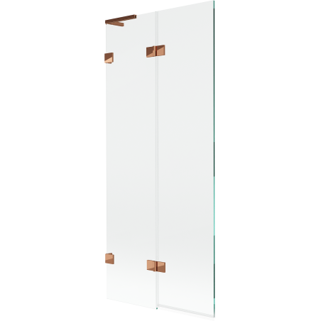 Mexen Lunar L Badewannen-Wandschirm 2-teilig, links 80 x 150 cm, transparent, Roségold - 897L-080-100-60-00-L