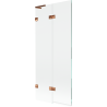 Mexen Lunar L Badewannen-Wandschirm 2-teilig, links 80 x 150 cm, transparent, Roségold - 897L-080-100-60-00-L