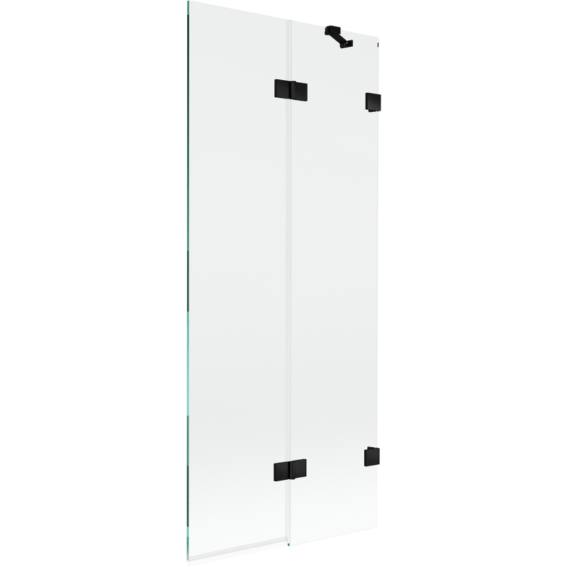 Mexen Lunar Duschabtrennung 2-flügeliger rechts 80 x 150 cm, transparent, schwarz - 897-080-100-70-00-P