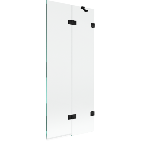 Mexen Lunar Duschabtrennung 2-flügeliger rechts 80 x 150 cm, transparent, schwarz - 897-080-100-70-00-P