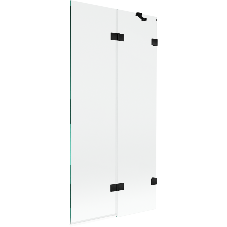 Mexen Lunar Duschabtrennung 2-flügelig rechts 90 x 150 cm, transparent, schwarz - 897-090-100-70-00-P
