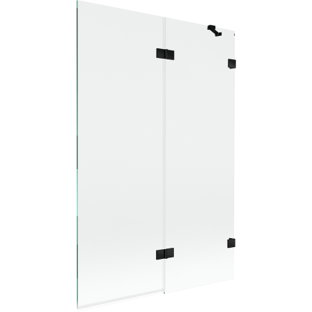 Mexen Lunar Badewannenabtrennung, 2-flügelig, rechts 120 x 150 cm, transparent, schwarz - 897-120-100-70-00-P