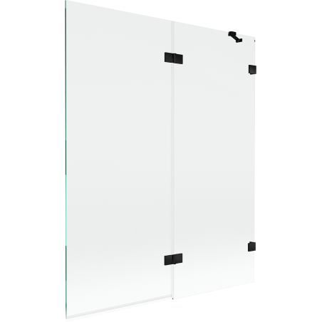 Mexen Lunar Duschwand 2-flügelig rechts 140 x 150 cm, transparent, schwarz - 897-140-100-70-00-P
