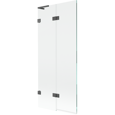 Mexen Lunar L Duschabtrennung 2-flügelig links 80 x 150 cm, transparent, gebürstetes Gun Gray - 897L-080-100-66-00-L