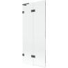 Mexen Lunar L Duschabtrennung 2-flügelig links 80 x 150 cm, transparent, gebürstetes Gun Gray - 897L-080-100-66-00-L