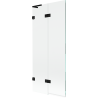 Mexen Lunar L Badewannenabtrennung, 2-teilig, links, 80 x 150 cm, transparent, schwarz - 897L-080-100-70-00-L