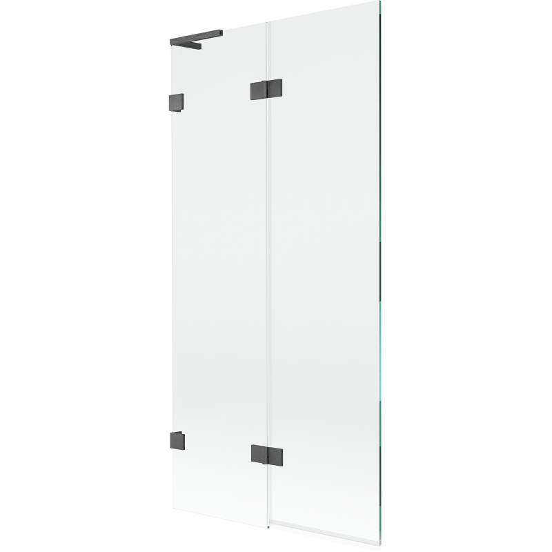 Mexen Lunar L Duschabtrennung 2-teilig links 90 x 150 cm, transparent, gebürstet Gun Gray - 897L-090-100-66-00-L