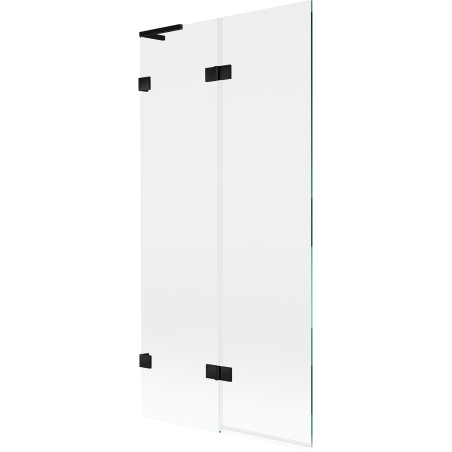 Mexen Lunar L Badewannen-Paravent, 2-flügelig, links, 90 x 150 cm, transparent, schwarz - 897L-090-100-70-00-L