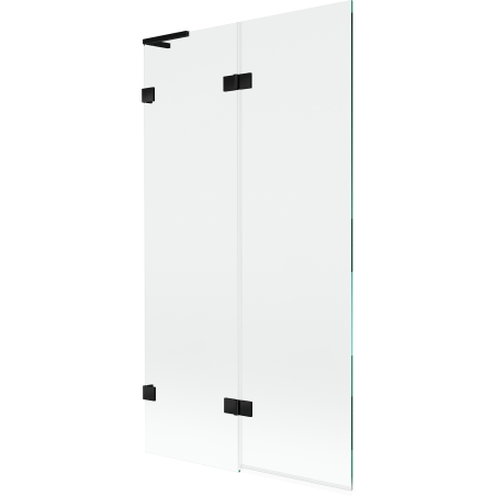 Mexen Lunar L Duschabtrennung für Badewanne, 2-flügelig, links 100 x 150 cm, transparent, schwarz - 897L-100-100-70-00-L