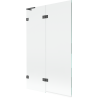 Mexen Lunar L Badewannenfaltwand 2-teilig links 110 x 150 cm, transparent, gebürstet gun gray - 897L-110-100-66-00-L