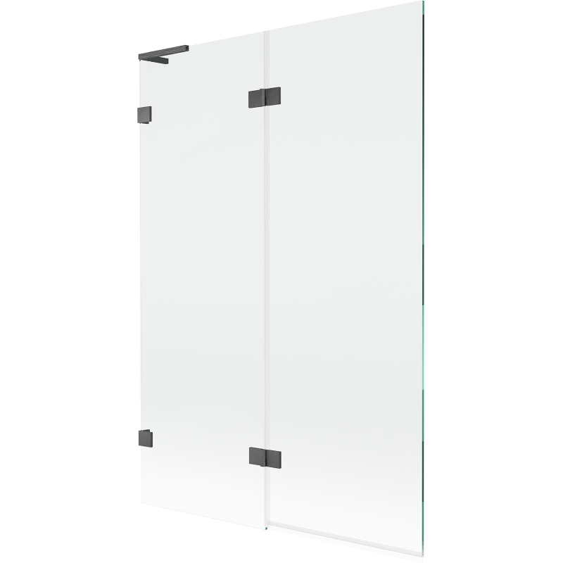 Mexen Lunar L Badewannenfaltwand 2-teilig links 120 x 150 cm, transparent, gebürstetes Gun Gray - 897L-120-100-66-00-L