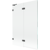 Mexen Lunar L Badewannenfaltwand 2-teilig links 120 x 150 cm, transparent, gebürstetes Gun Gray - 897L-120-100-66-00-L