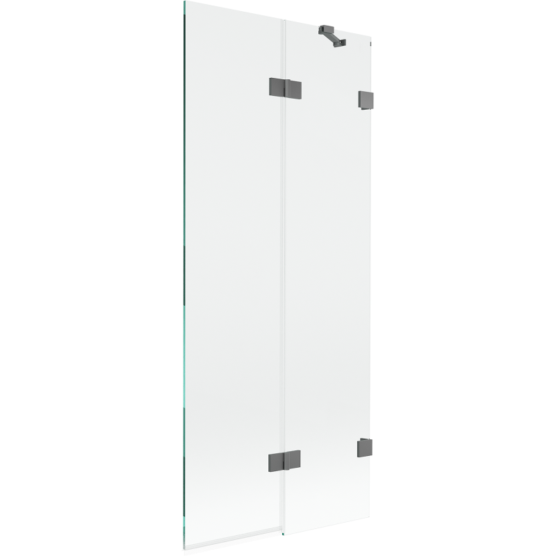 Mexen Lunar Duschwand 2-flügelig rechts 80 x 150 cm, transparent, Gun Metal - 897-080-100-95-00-P