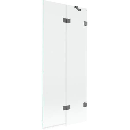 Mexen Lunar Duschwand 2-flügelig rechts 80 x 150 cm, transparent, Gun Metal - 897-080-100-95-00-P
