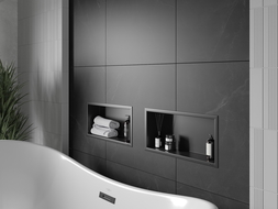 Mexen X-Wall-R Einbauregal mit Flansch 45 x 20 cm, Schwarz - 1970452010
